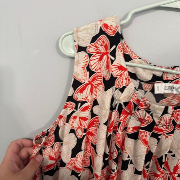 Jones Studio Separates Butterfly Print Sleeveless Tank Top Women's Plus Size 1X - Picture 3 of 7